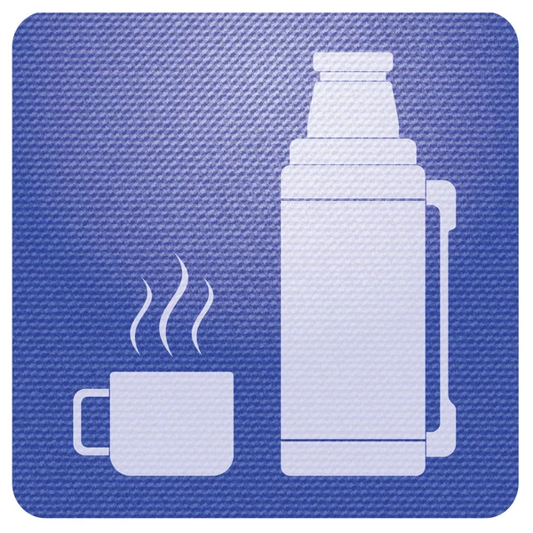 Thermos Container Pictogram Kamperen Wandelen Apparatuur Vector Illustratio — Stockvector