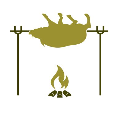 Izgara domuz simgesi. Vektör illustratio