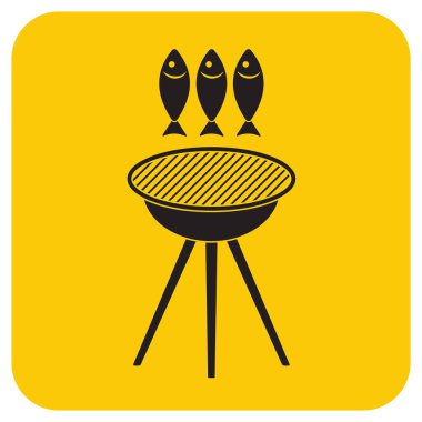 Izgara balık simgesi. Vektör illustratio