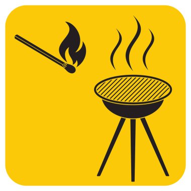 Barbekü simgesi. Düz vektör illustratio