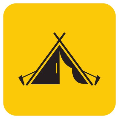 Stilize simge Turizm çadır. Vektör illustratio