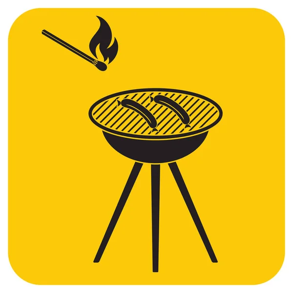 Barbecue Worst Pictogram Vectorillustratie — Stockvector