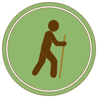 Simge illüstrasyon izole vektör işareti işaret hiking