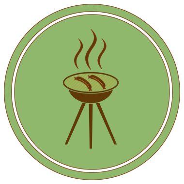 Mangal sucuk simgesi. Vektör çizim