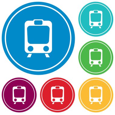 İzole tren simgesi. Yüksek hızlı tren. Metro tren sembolü. Vektör illustratio