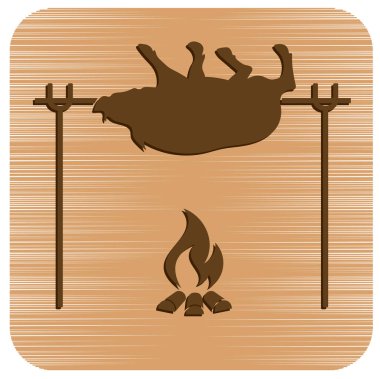 Izgara domuz simgesi. Vektör illustratio