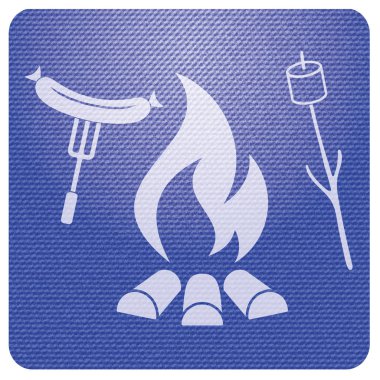 Izgara sosis ve zephyr simgesi. Vektör illustratio