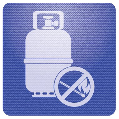 Kamp gaz şişesi simgesi. Düz simgesi izole. Vektör illustratio