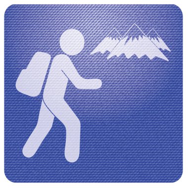 Simge illüstrasyon izole vektör işareti işaret hiking