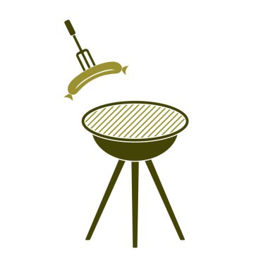 Mangal sucuk simgesi. Vektör çizim