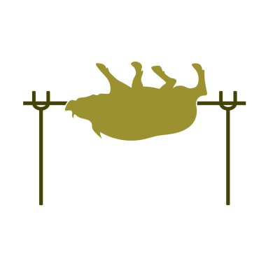 Izgara domuz simgesi. Vektör illustratio