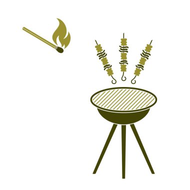 Izgara Kebap simgesi. Vektör illustratio