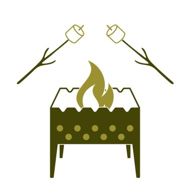 Mangal ve zephyr simgesi. Vektör illustratio