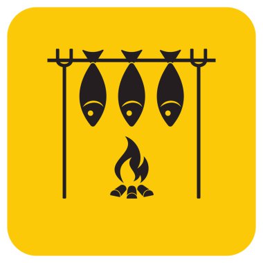 Izgara balık simgesi. Vektör illustratio