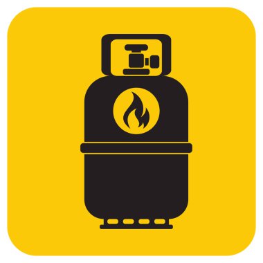 Kamp gaz şişesi simgesi. Düz simgesi izole. Vektör illustratio