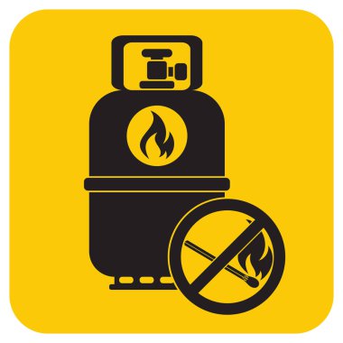 Kamp gaz şişesi simgesi. Düz simgesi izole. Vektör illustratio