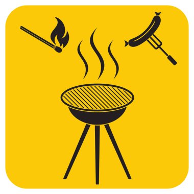 Mangal sucuk simgesi. Vektör çizim