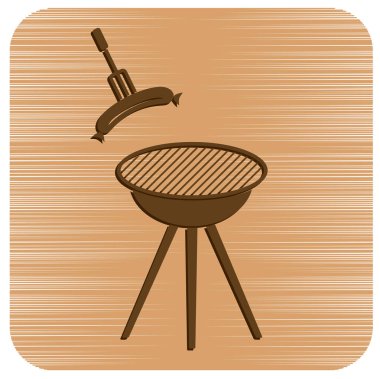 Mangal sucuk simgesi. Vektör çizim