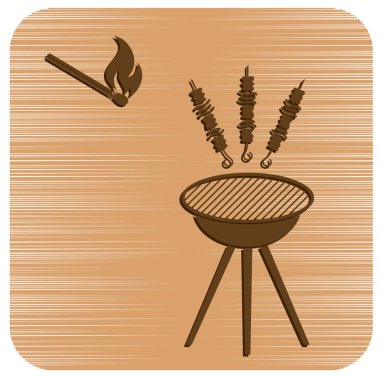 Izgara Kebap simgesi. Vektör illustratio