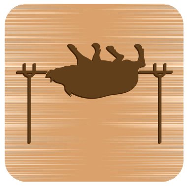 Izgara domuz simgesi. Vektör illustratio