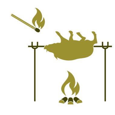 Izgara domuz simgesi. Vektör illustratio