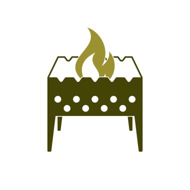 Kamp mangal simgesi. Vektör illustratio