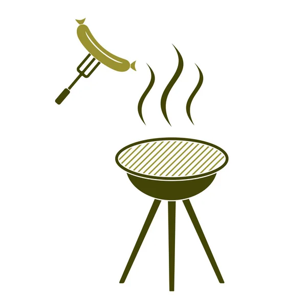 Barbecue Worst Pictogram Vectorillustratie — Stockvector