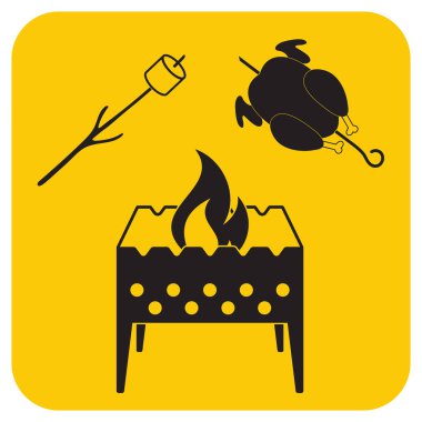 Mangal, Zephyr'i ve tavuk simgesi. Vektör illustratio