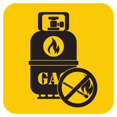 Kamp gaz şişesi simgesi. Düz simgesi izole. Vektör illustratio