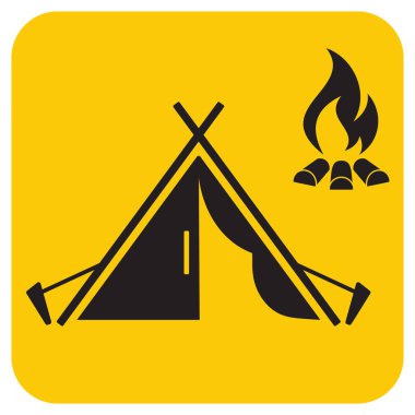 Stilize simge Turizm çadır. Vektör illustratio