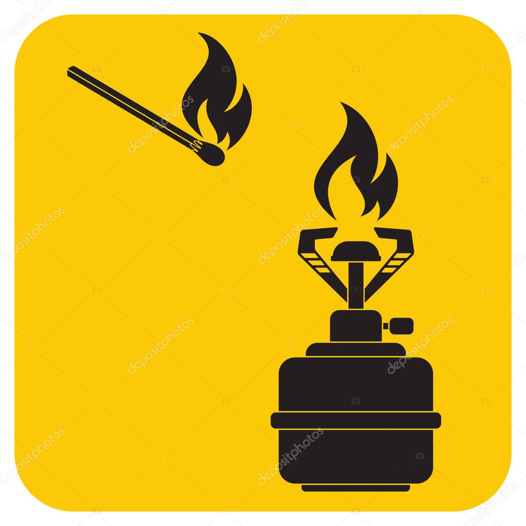 Camping stove icon vector. Vector illustration