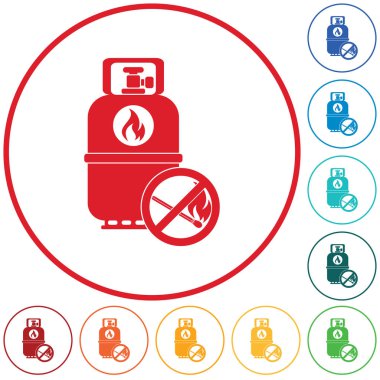 Kamp gaz şişesi simgesi. Düz simgesi izole. Vektör illustratio
