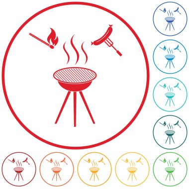 Mangal sucuk simgesi. Vektör çizim