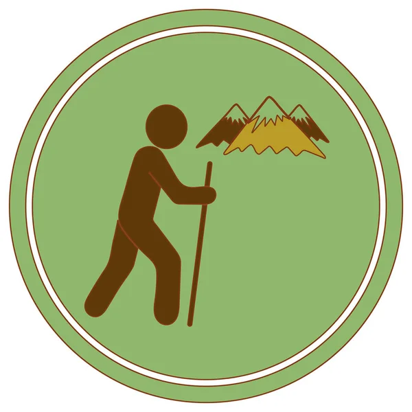 Hiking Icon Illustration Isolated Vector Sign Symbo — Stock Vector