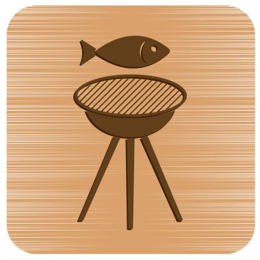 Izgara balık simgesi. Vektör illustratio