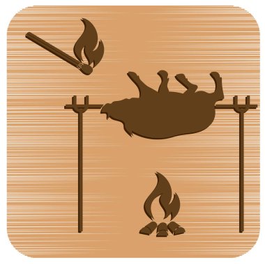 Izgara domuz simgesi. Vektör illustratio