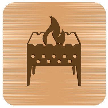 Kamp mangal simgesi. Vektör illustratio