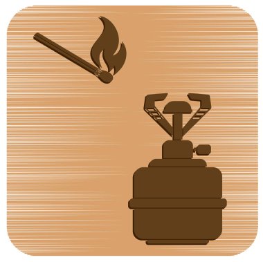 Kamp simge vektör soba. Vektör çizim