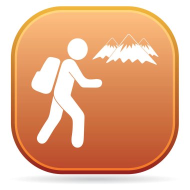 Simge illüstrasyon izole vektör işareti işaret hiking