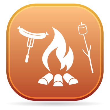 Izgara sosis ve zephyr simgesi. Vektör illustratio