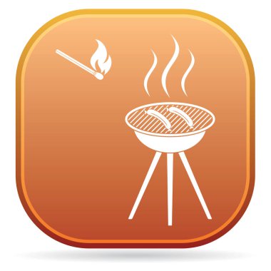 Mangal sucuk simgesi. Vektör illustratio