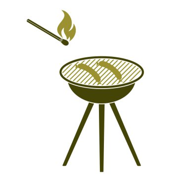 Mangal sucuk simgesi. Vektör çizim