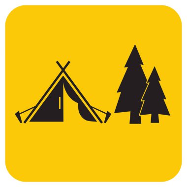 Stilize simge Turizm çadır. Vektör illustratio