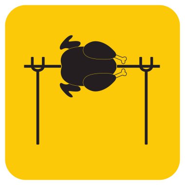 Izgara tavuk simgesi. Vektör illustratio