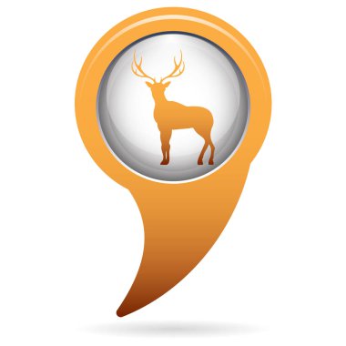 Geyik silüeti. Düz geyik simgesi