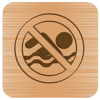 Herhangi bir yüzme yasak oturum simgesi. Vektör illustratio