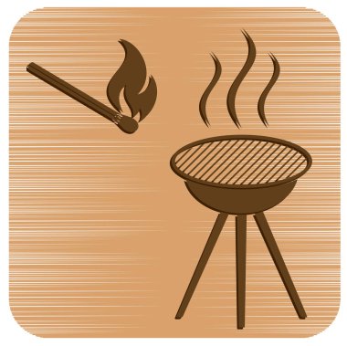 Barbekü simgesi. Düz vektör illustratio