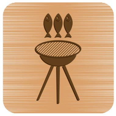 Izgara balık simgesi. Vektör illustratio