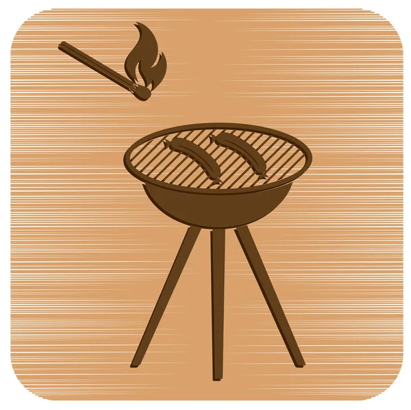 Barbecue Sausage Icon Vector Illustration — Stock Vector