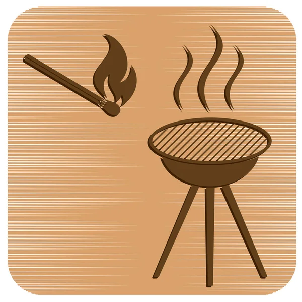 Het Pictogram Van Barbecue Platte Vector Illustratio — Stockvector